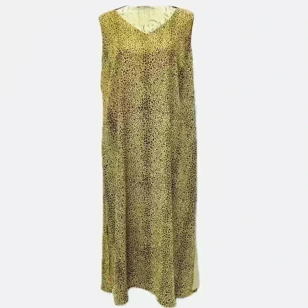 Emma James Cheetah Print Sleeveless Maxi Dress Size 16 W